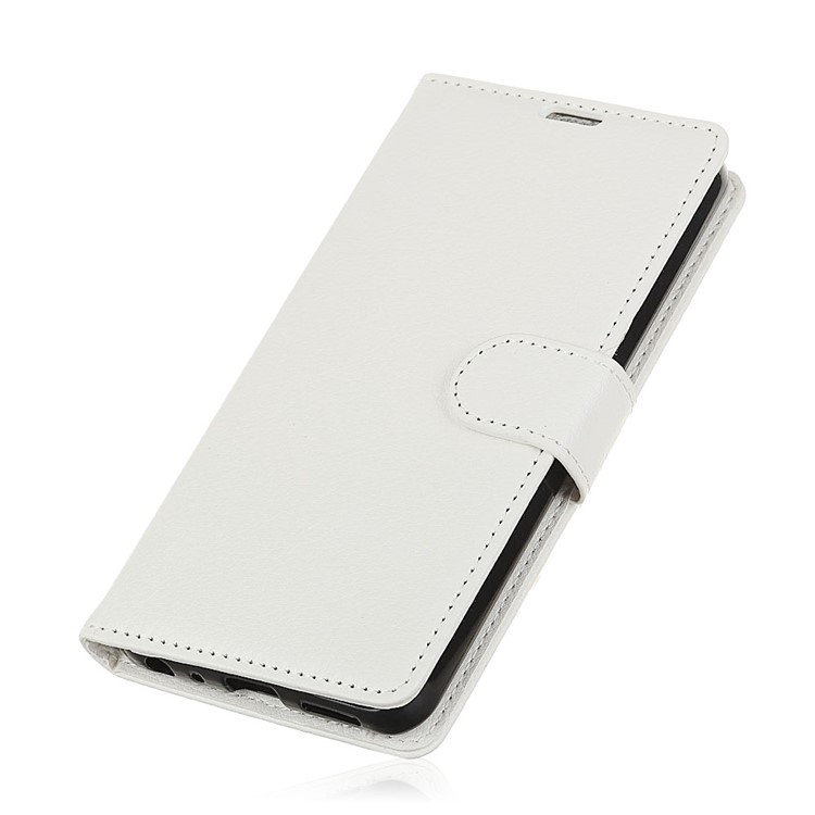 Litchi Skin Wallet Stand Leather Cover for Huawei Honor 6C Pro / V9 Play - White-6