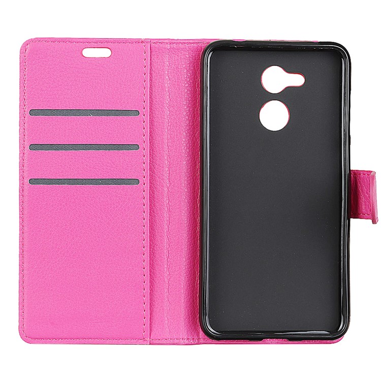 Litchi Skin Wallet Stand Leather Shell for Huawei Honor 6C Pro / V9 Play - Rose-4