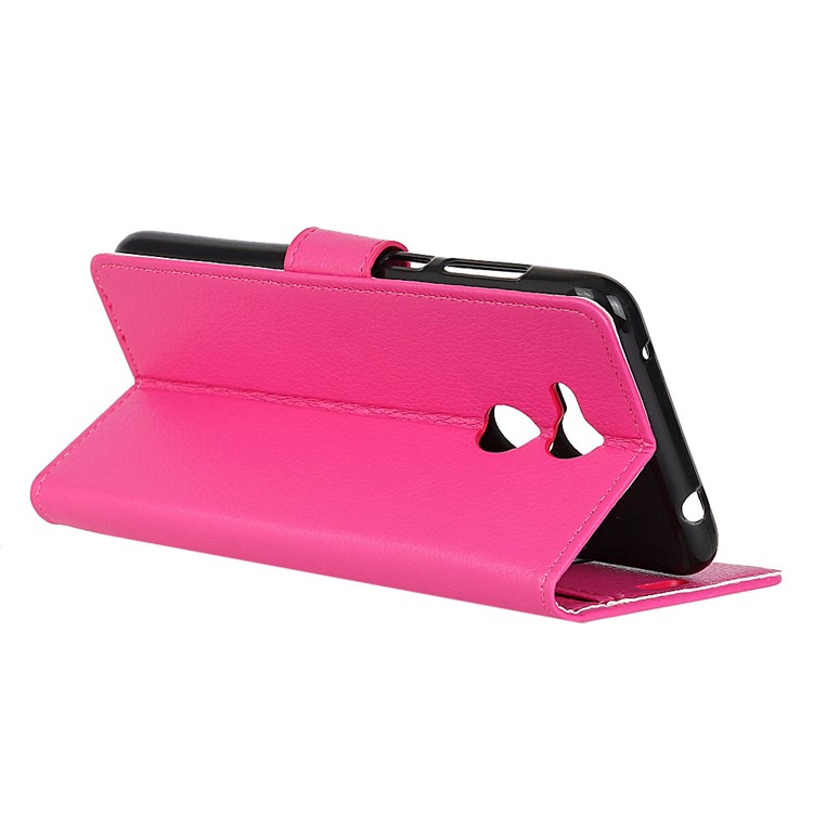 Litchi Skin Wallet Stand Leather Shell for Huawei Honor 6C Pro / V9 Play - Rose-5