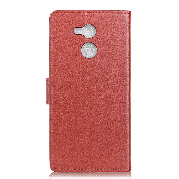 Litchi Skin PU Leather Card Slots Phone Shell with Stand for Huawei Honor 6C Pro / V9 Play - Brown-2