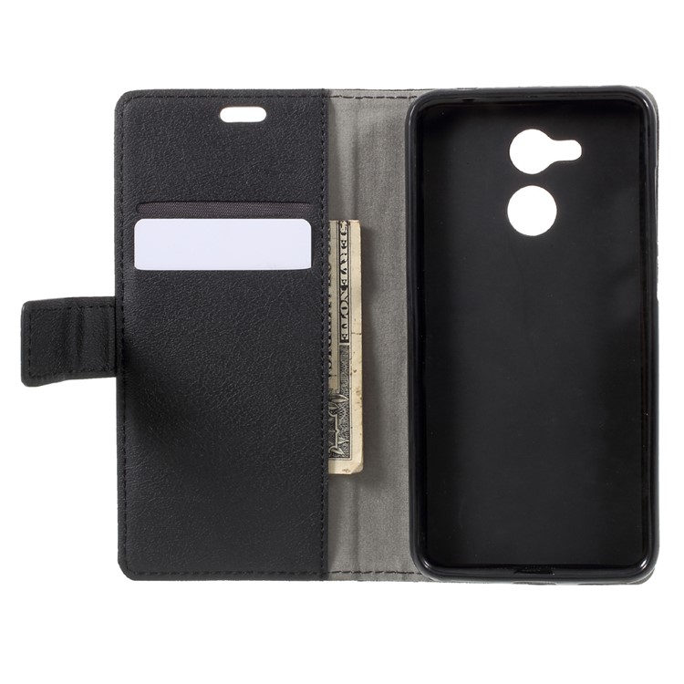 Wallet Magnetic Stand Leather Mobile Phone Shell for Huawei Honor 6C Pro / V9 Play - Black-5