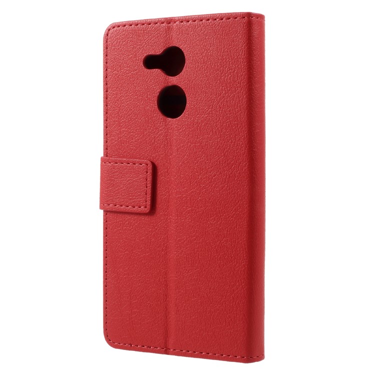 Wallet Magnetic Stand Leather Mobile Phone Cover for Huawei Honor 6C Pro / V9 Play - Red-2