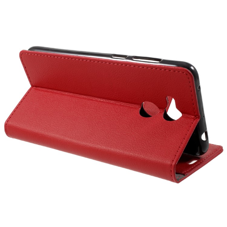 Wallet Magnetic Stand Leather Mobile Phone Cover for Huawei Honor 6C Pro / V9 Play - Red-4
