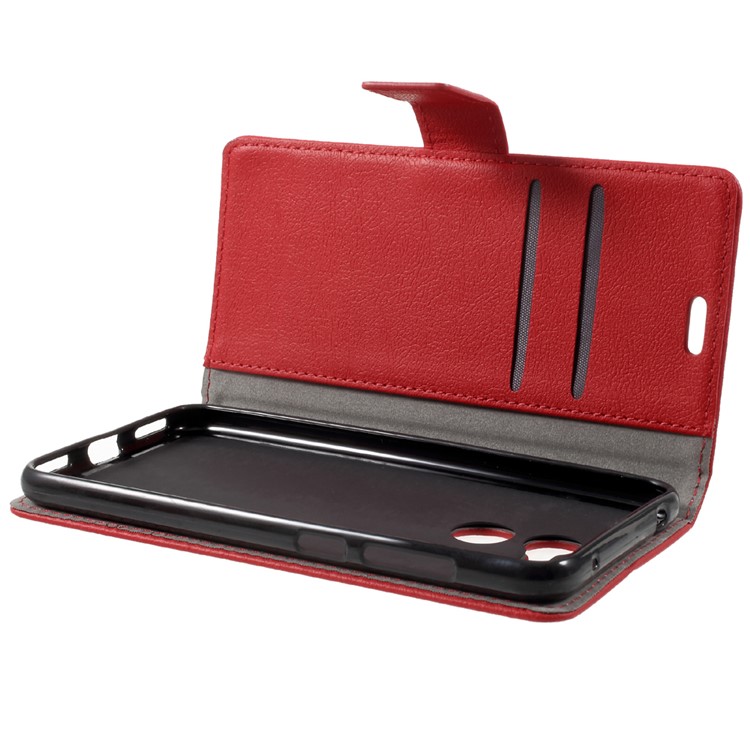 Wallet Magnetic Stand Leather Mobile Phone Cover for Huawei Honor 6C Pro / V9 Play - Red-5