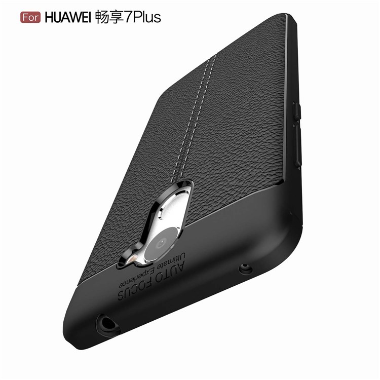 Litchi Skin TPU Case for Huawei Y7 Prime / Enjoy 7 Plus - Black-10