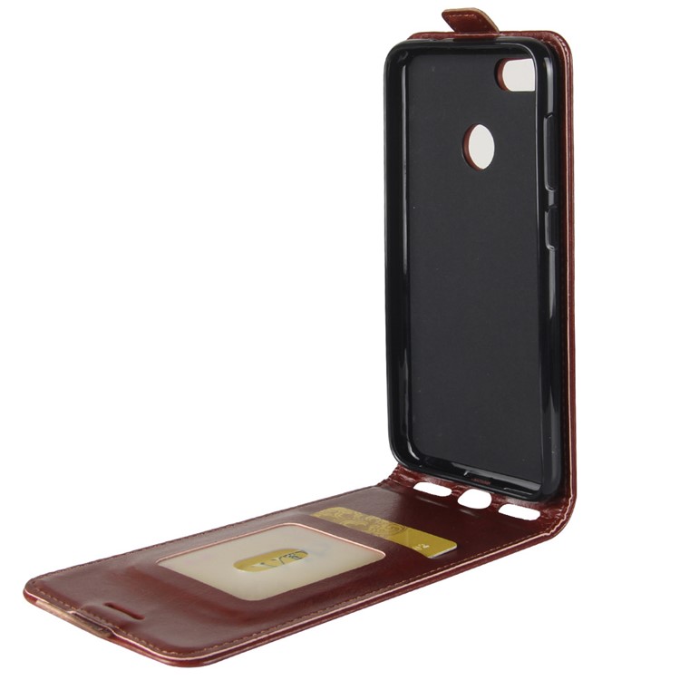 Crazy Horse Vertical Flip Card Holder Leather Case for Huawei P9 lite mini / Enjoy 7 / Y6 Pro (2017) - Black-8