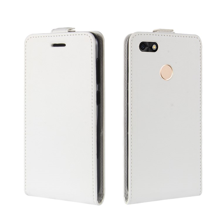 Crazy Horse Vertical Flip Card Holder Leather Cover for Huawei P9 lite mini / Enjoy 7 / Y6 Pro (2017) - White-4