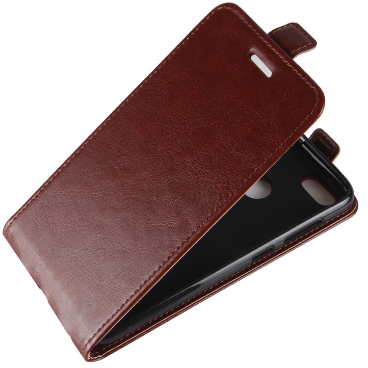 Vertical Flip Crazy Horse Leather Cover Protector for Huawei P9 lite mini / Enjoy 7 / Y6 Pro (2017) - Brown-3