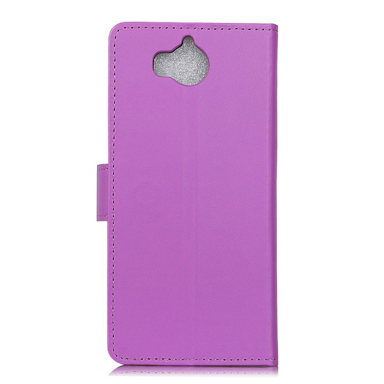 Flip Leather Wallet Stand Mobile Casing for Huawei Y5 (2017) / Y6 (2017) - Purple-3