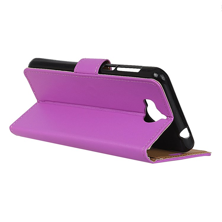 Flip Leather Wallet Stand Mobile Casing for Huawei Y5 (2017) / Y6 (2017) - Purple-4