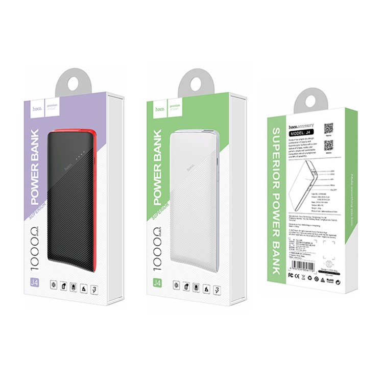 HOCO J4 Superior 10000mAh Dual USB Power Bank External Backup Battery Charger - Black-9