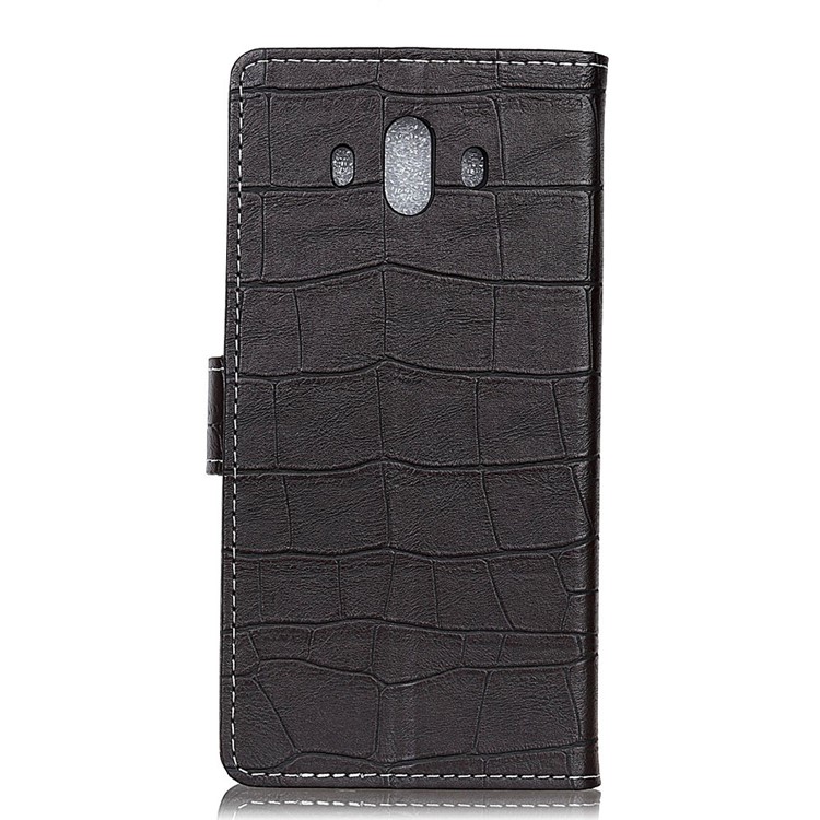 Vintage Crocodile Texture Leather Wallet Case for Huawei Mate 10 - Black-2