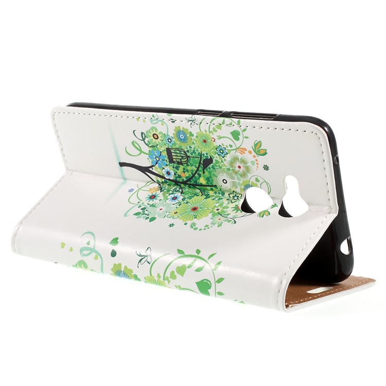 Pattern Printing Leather Wallet Stand Case for Huawei Honor 6C Pro / V9 Play - Green Tree-5