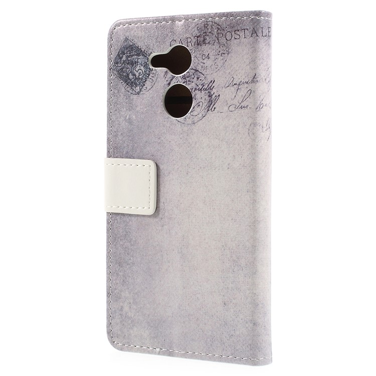 Pattern Printing Leather Flip Stand Shell Cover for Huawei Honor 6C Pro / V9 Play - Cat Holding Heart-3