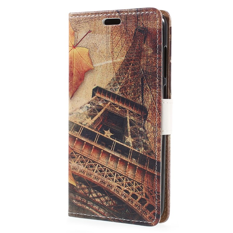 Pattern Printing Leather Stand Mobile Cover for Huawei Honor 6C Pro / V9 Play - Eiffel Tower-2