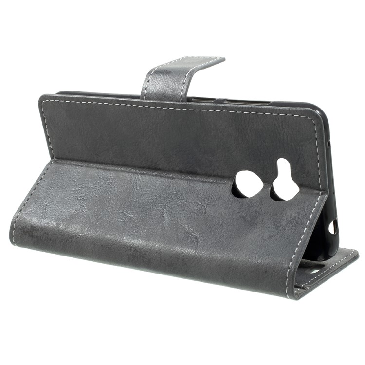 Vintage Style Wallet Stand Leather Case for Huawei Honor 6C Pro / V9 Play - Grey-4