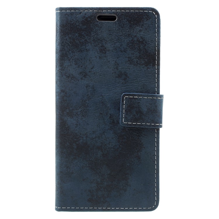 Retro Style Wallet Stand Leather Phone Case for Huawei Honor 6C Pro / V9 Play - Dark Blue-1