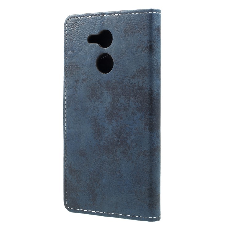 Retro Style Wallet Stand Leather Phone Case for Huawei Honor 6C Pro / V9 Play - Dark Blue-2