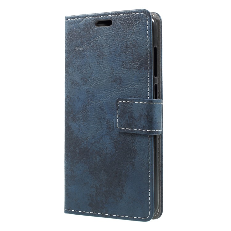 Retro Style Wallet Stand Leather Phone Case for Huawei Honor 6C Pro / V9 Play - Dark Blue-3