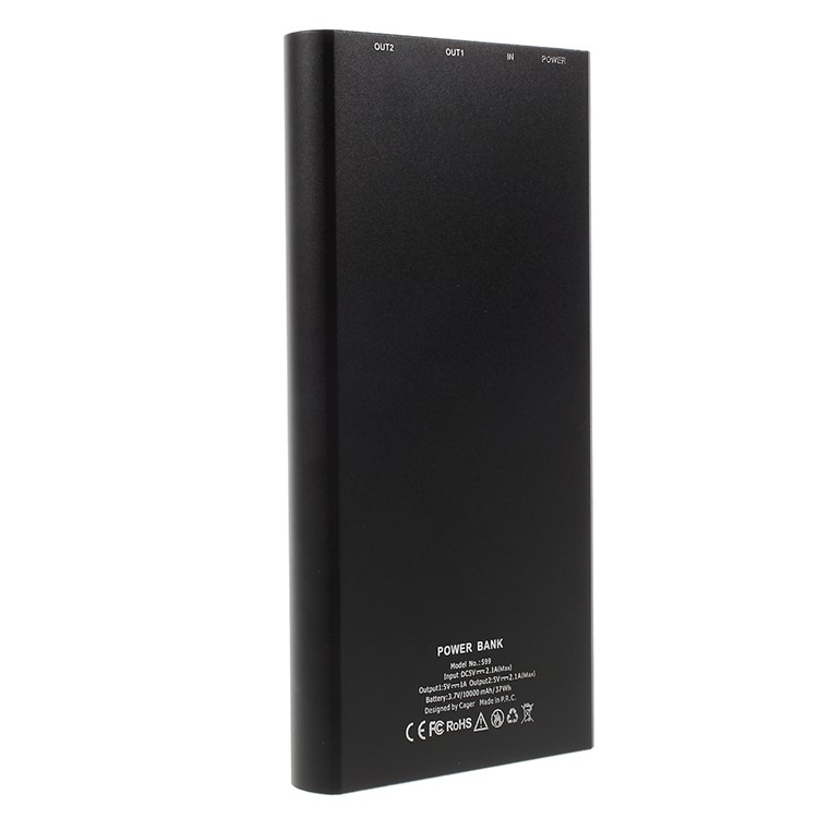 CAGER S99 10000mAh External Power Bank Battery Charger for iPhone iPad Samsung LG - Black-3