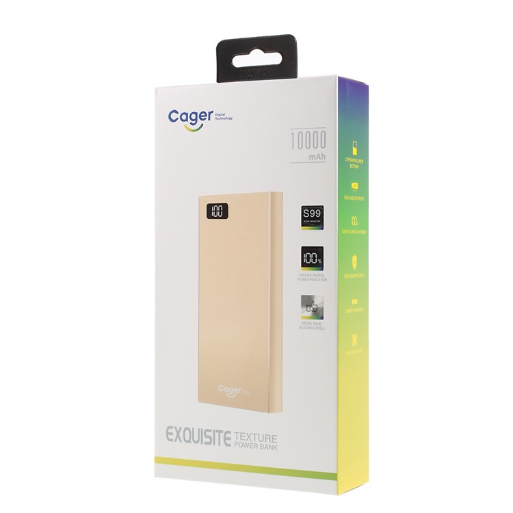 CAGER S99 10000mAh Power Bank Battery Charger for iPhone iPad Samsung LG - White-9