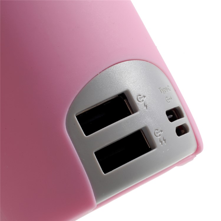 CAGER T18 Cute Bunny Dual USB 10000mAh Power Bank with Charging Cables for iPhone iPad Samsung - Pink-8