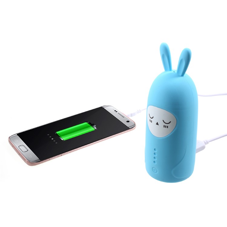 CAGER T18 Cute Bunny Type-C Two Way Charging 10000mAh External Mobile Battery for iPhone iPad Samsung - Blue-1