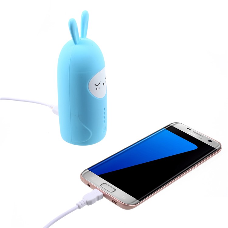CAGER T18 Cute Bunny Type-C Two Way Charging 10000mAh External Mobile Battery for iPhone iPad Samsung - Blue-2