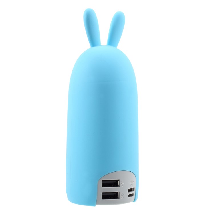 CAGER T18 Cute Bunny Type-C Two Way Charging 10000mAh External Mobile Battery for iPhone iPad Samsung - Blue-4