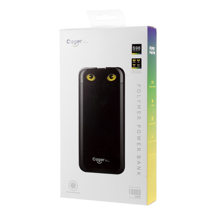 CAGER S98 Magic Eyes Type-C/USB Output Power Bank 10000mAh for iPhone iPad Samsung - Black-8