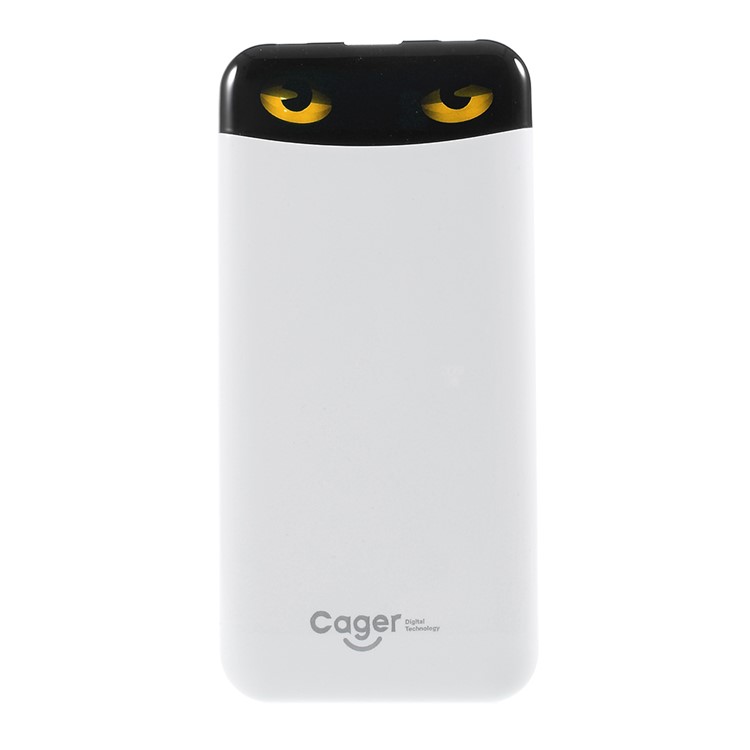 CAGER S98 Magic Eyes Ultra-thin 10000mAh External Mobile Battery for iPhone iPad Samsung - White-1