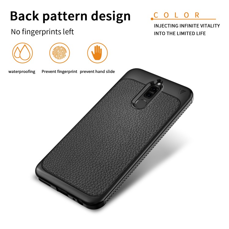 IVSO Gentry Series Leather Coated TPU Phone Case for Huawei Mate 10 Lite / nova 2i / Maimang 6 - Black-2