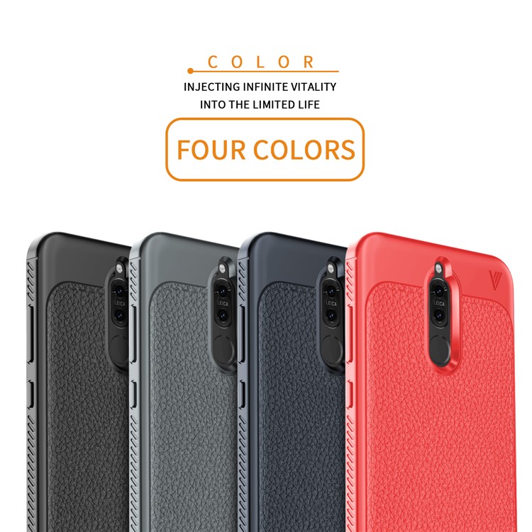 IVSO Gentry Series Leather Coated TPU Phone Case for Huawei Mate 10 Lite / nova 2i / Maimang 6 - Black-8