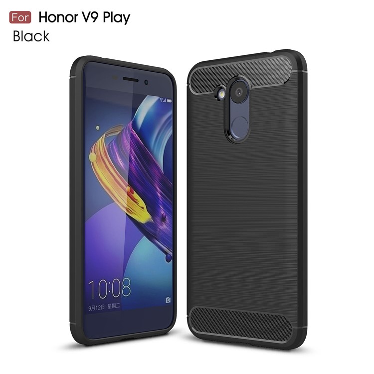 Carbon Fiber Texture Brushed TPU Mobile Phone Case for Huawei Honor 6C Pro / V9 Play - Black-1