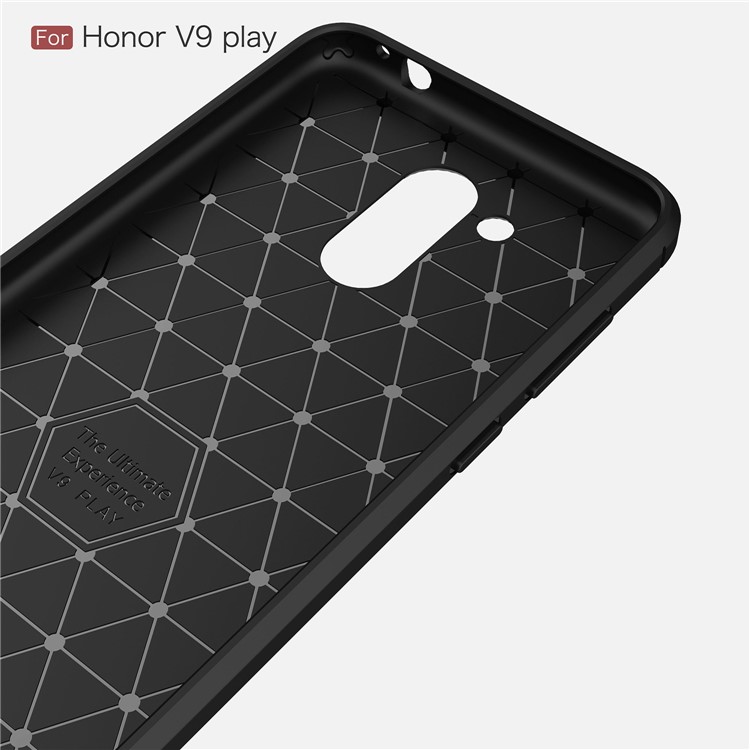 Carbon Fiber Texture Brushed TPU Mobile Phone Case for Huawei Honor 6C Pro / V9 Play - Black-5