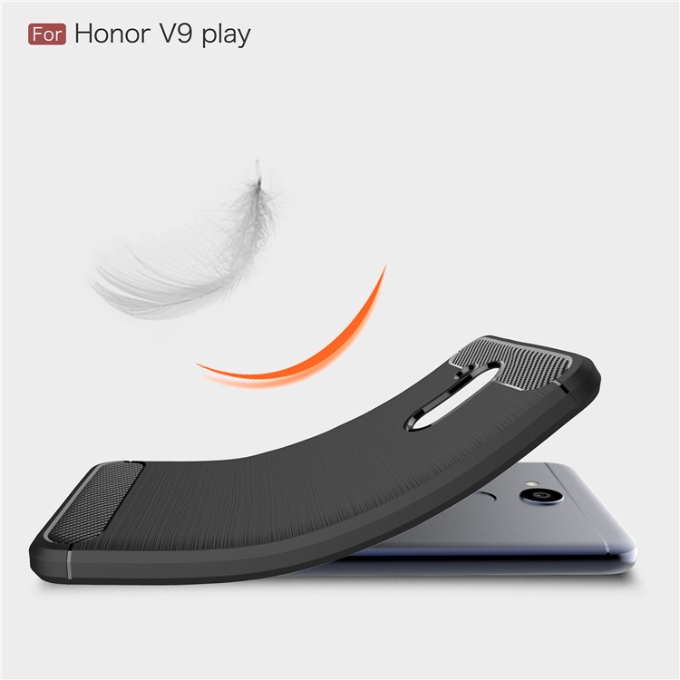 Carbon Fiber Texture Brushed TPU Mobile Phone Case for Huawei Honor 6C Pro / V9 Play - Black-7