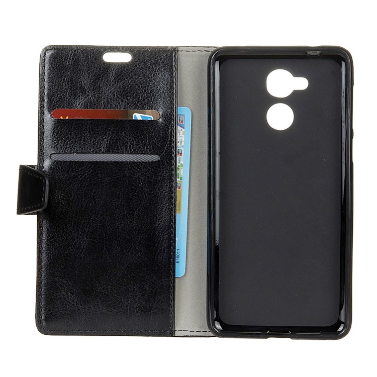 Crazy Horse PU Leather Wallet Stand Mobile Case for Huawei Honor 6C Pro / V9 Play - Black-3