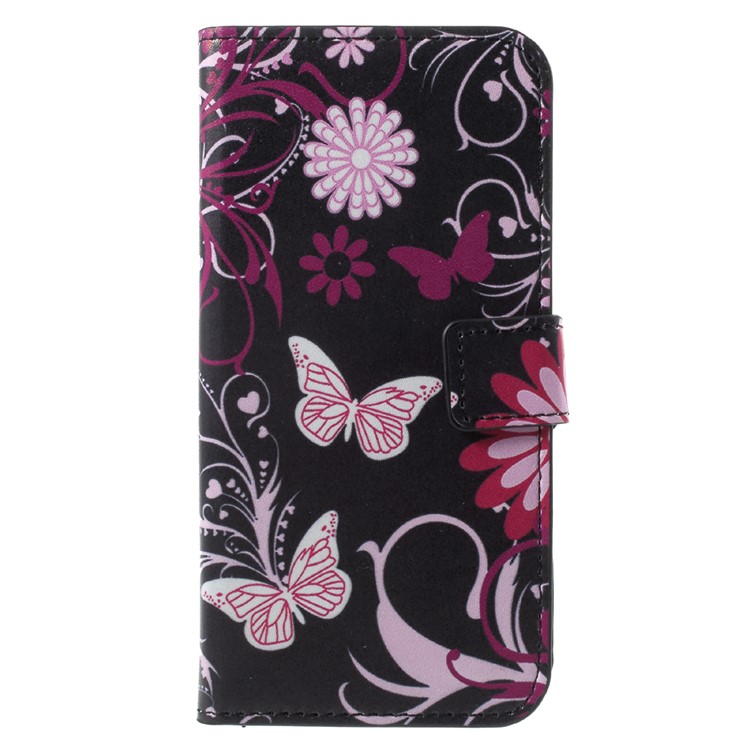 Patterned Leather Wallet Stand Case for Huawei P9 lite mini / Enjoy 7 / Y6 Pro (2017) - Butterfly and Flower-3