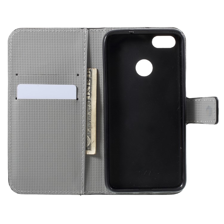 Patterned Leather Wallet Stand Case for Huawei P9 lite mini / Enjoy 7 / Y6 Pro (2017) - Butterfly and Flower-5
