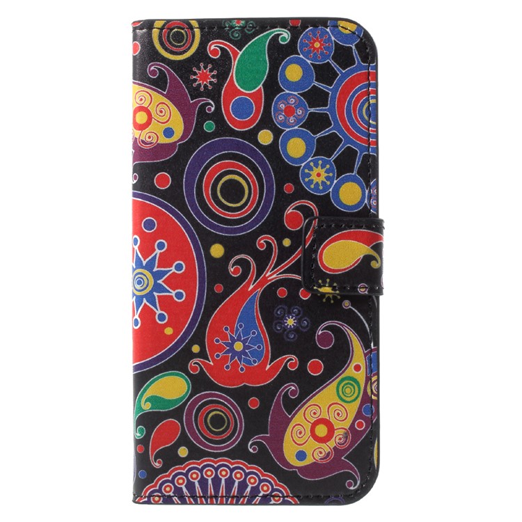 Patterned Leather Wallet Flip Cover for Huawei P9 lite mini / Enjoy 7 / Y6 Pro (2017) - Paisley Flowers-1