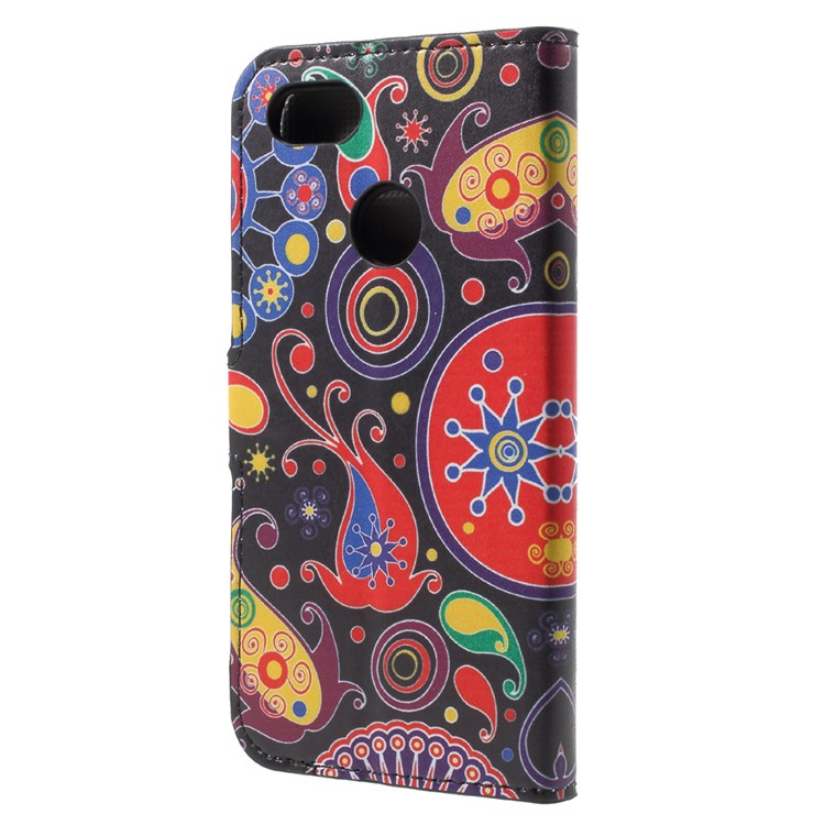 Patterned Leather Wallet Flip Cover for Huawei P9 lite mini / Enjoy 7 / Y6 Pro (2017) - Paisley Flowers-2