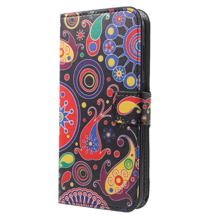Patterned Leather Wallet Flip Cover for Huawei P9 lite mini / Enjoy 7 / Y6 Pro (2017) - Paisley Flowers-3