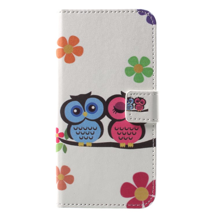 Patterned Leather Wallet Phone Casing for Huawei P9 lite mini / Enjoy 7 / Y6 Pro (2017) - Owl Lovers-1