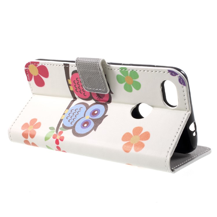 Patterned Leather Wallet Phone Casing for Huawei P9 lite mini / Enjoy 7 / Y6 Pro (2017) - Owl Lovers-4