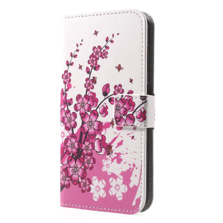 Patterned Leather Stand Mobile Casing for Huawei P9 lite mini / Enjoy 7 / Y6 Pro (2017) - Plum Blossom-3