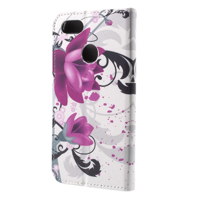 Patterned Leather Wallet Stand Shell for Huawei P9 lite mini / Enjoy 7 / Y6 Pro (2017) - Kapok Flower-2