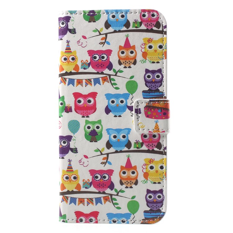 Patterned Wallet Stand Leather Cover Case for Huawei P9 lite mini / Enjoy 7 / Y6 Pro (2017) - Lovely Little Owls-1