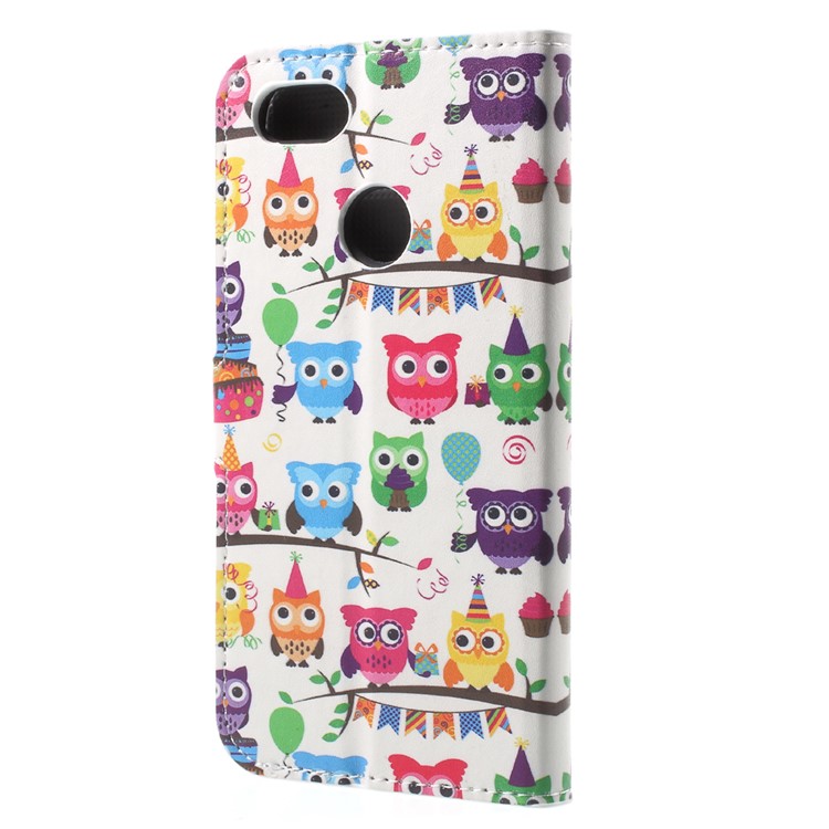 Patterned Wallet Stand Leather Cover Case for Huawei P9 lite mini / Enjoy 7 / Y6 Pro (2017) - Lovely Little Owls-2
