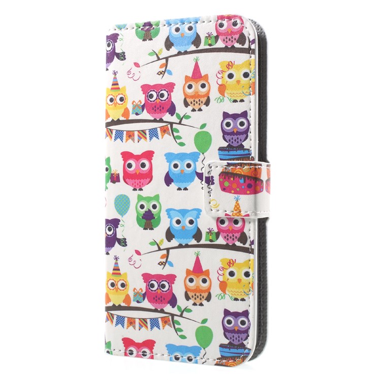 Patterned Wallet Stand Leather Cover Case for Huawei P9 lite mini / Enjoy 7 / Y6 Pro (2017) - Lovely Little Owls-3
