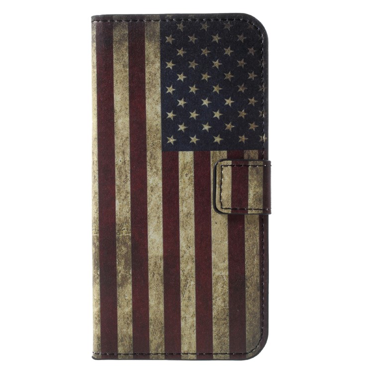 Patterned Leather Wallet Case Phone Accessory for Huawei P9 lite mini / Enjoy 7 / Y6 Pro (2017) - American Flag-1
